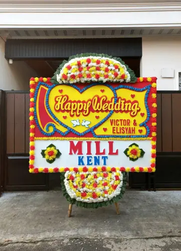 Papan Bunga Pernikahan karang mekar