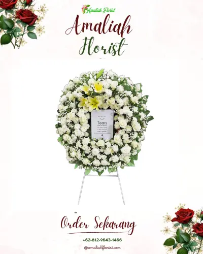 Krans Bunga Duka Cita karang mekar